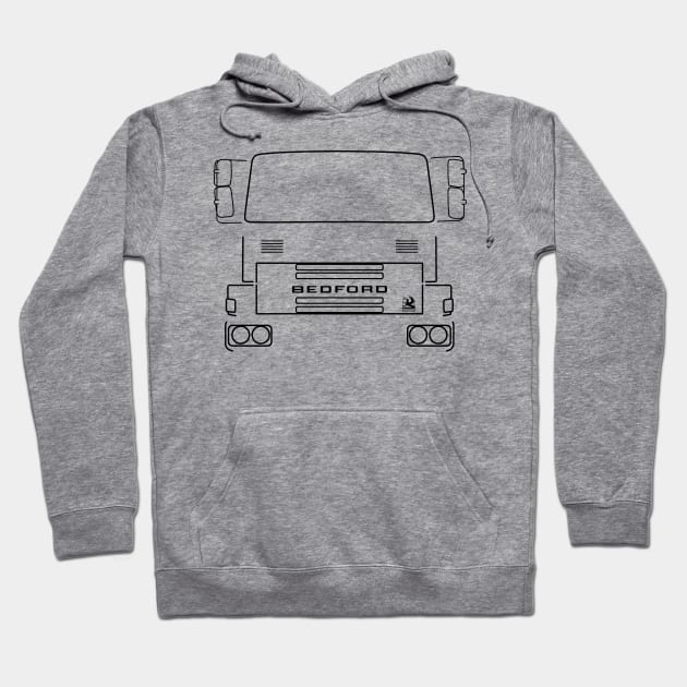 Classic Bedford TM lorry black outline graphic Hoodie by soitwouldseem